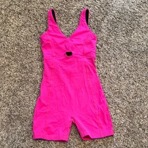 Pink Heart Cutout Kids Bodysuit